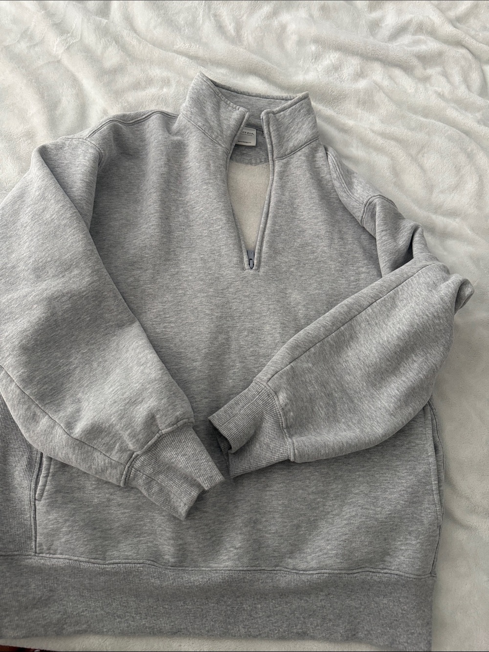 Aritzia Light Heather Gray Quarter-Zip Pullover